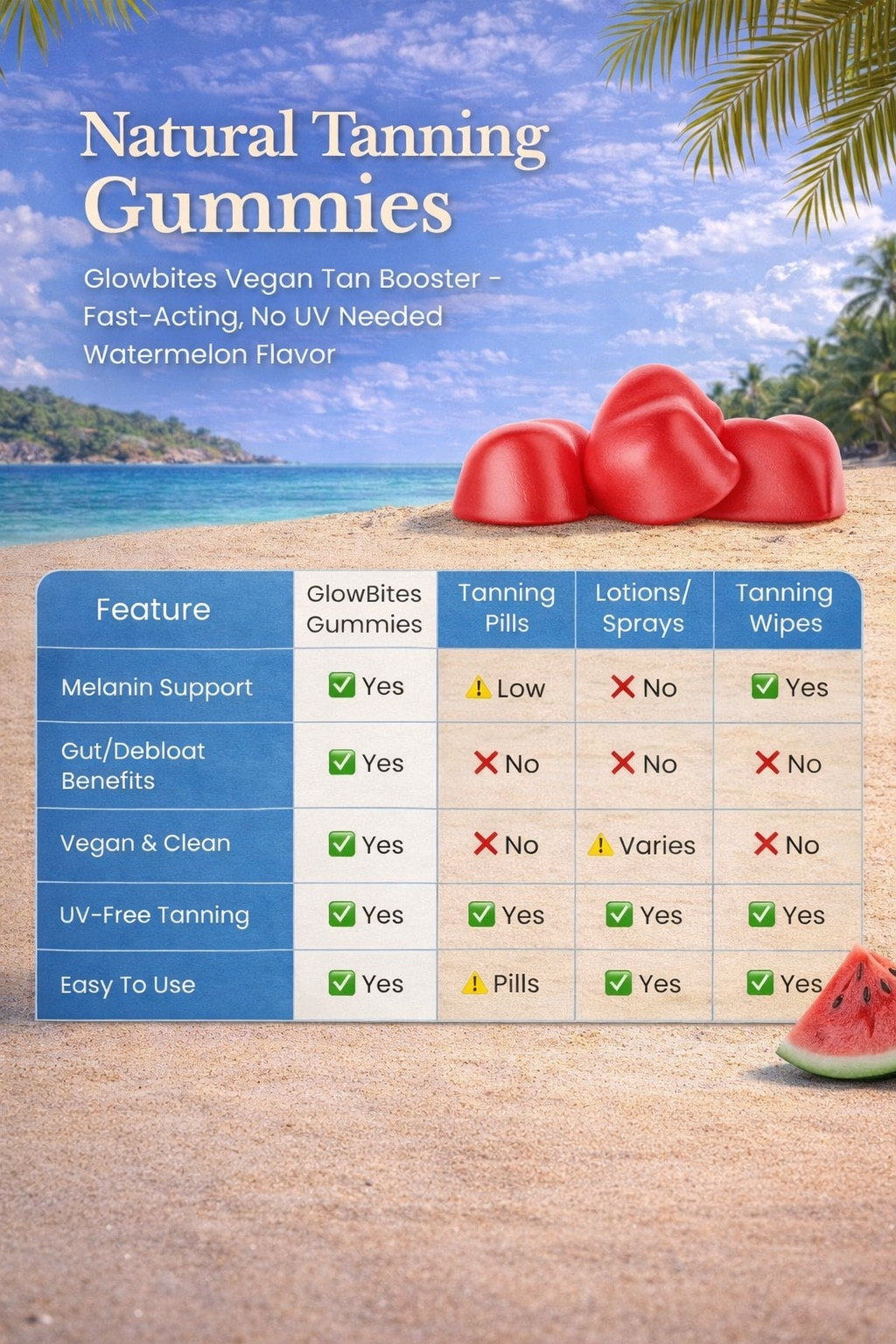 Tanning Debloat Gummies