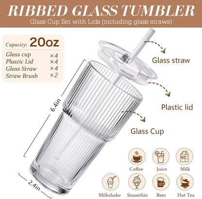 20oz Thick Glass Coffee Tumbler