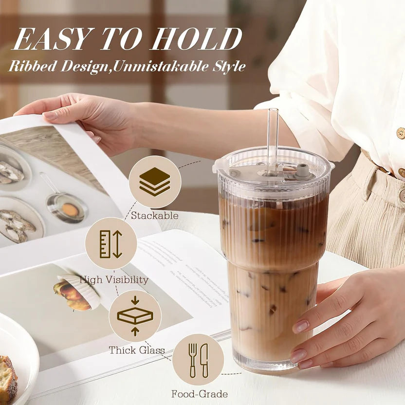 20oz Thick Glass Coffee Tumbler